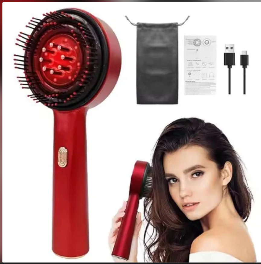 Oil Applicator Scalp Massager Brush Red Light Therapy