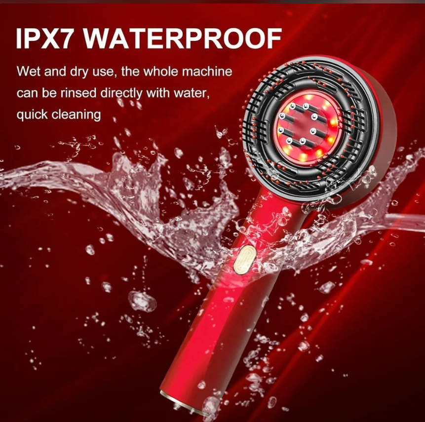 Oil Applicator Scalp Massager Brush Red Light Therapy