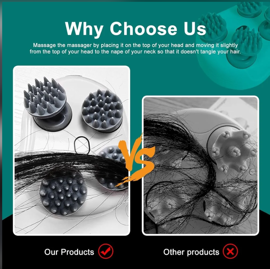 Silicone Electric Head and Scalp Massager