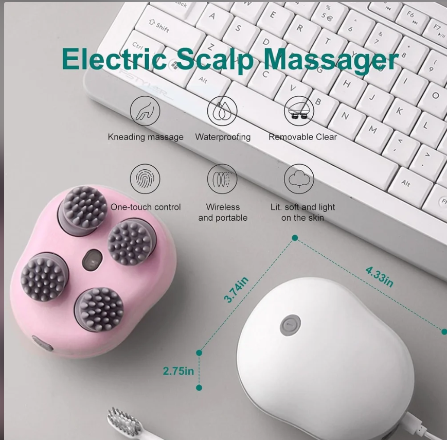 Silicone Electric Head and Scalp Massager